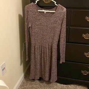Burgundy Long Sleeve Dress
